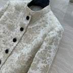 CD 25 Stand-up Collar Short Jacket Beige Actylic