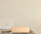 CC 24K Nano 19cm Kelly Shopper Bag Beige Patent Lambskin