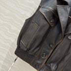 Miumiu 25 Jacket Vest Black Brown Lambskin