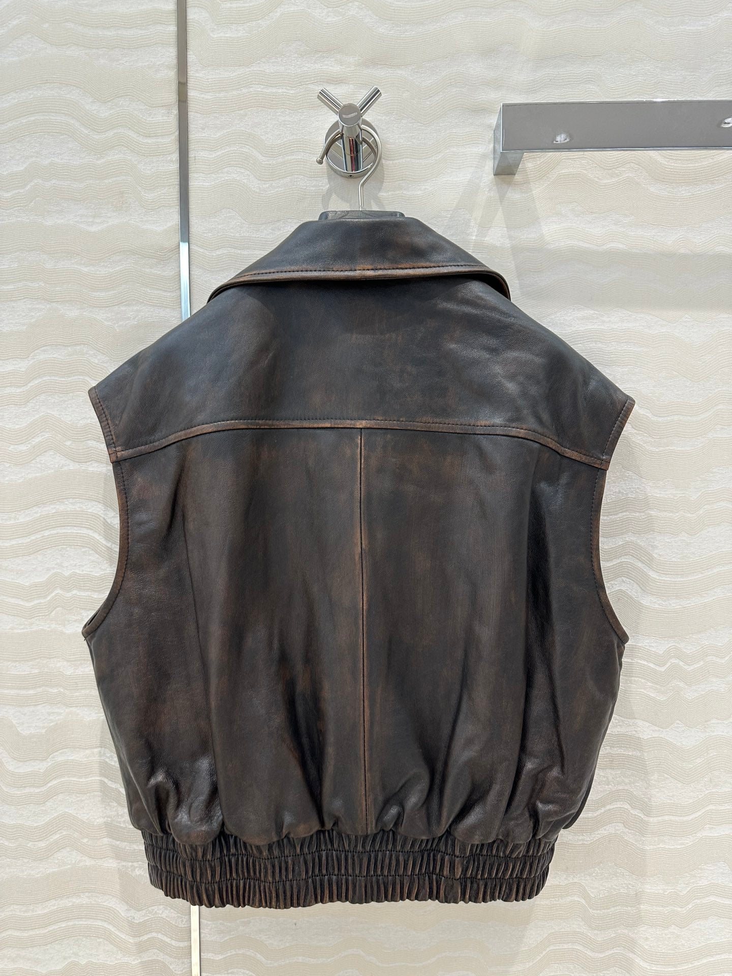 Miumiu 25 Jacket Vest Black Brown Lambskin