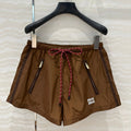 Miu Miu 25 Sport Short Cocoa Brown Technical Fabric
