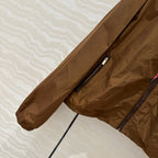 Miu Miu 25 Hooded Short Jacket Cocoa Brown Technical Fabric