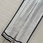 Hm 25 Coaching Deja Vu Wide-leg Straight Pants White Black Silk