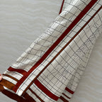 Hm 25 Coaching Deja Vu Wide-leg Straight Pants White Red Silk