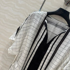 Hm 25 Coaching Deja Vu Shirt Dress White Black Silk