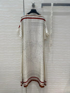 Hm 25 Coaching Deja Vu Shirt Dress White Brown Red Silk