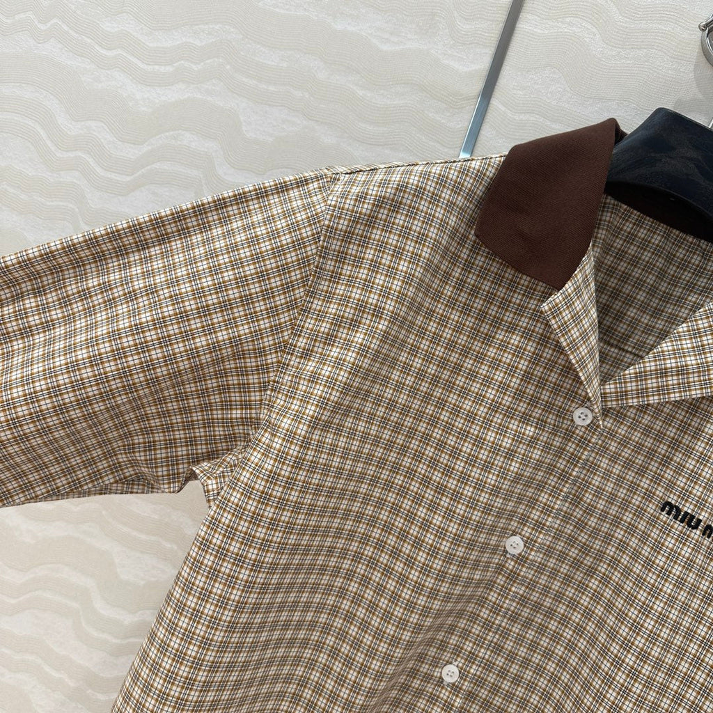 Miu Miu Short Shirt Brown Cotton