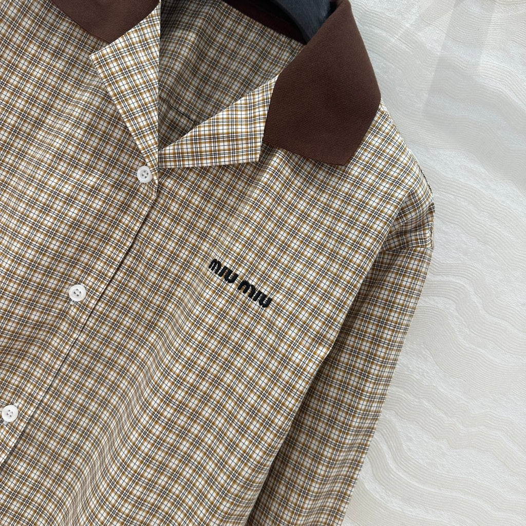 Miu Miu Short Shirt Brown Cotton