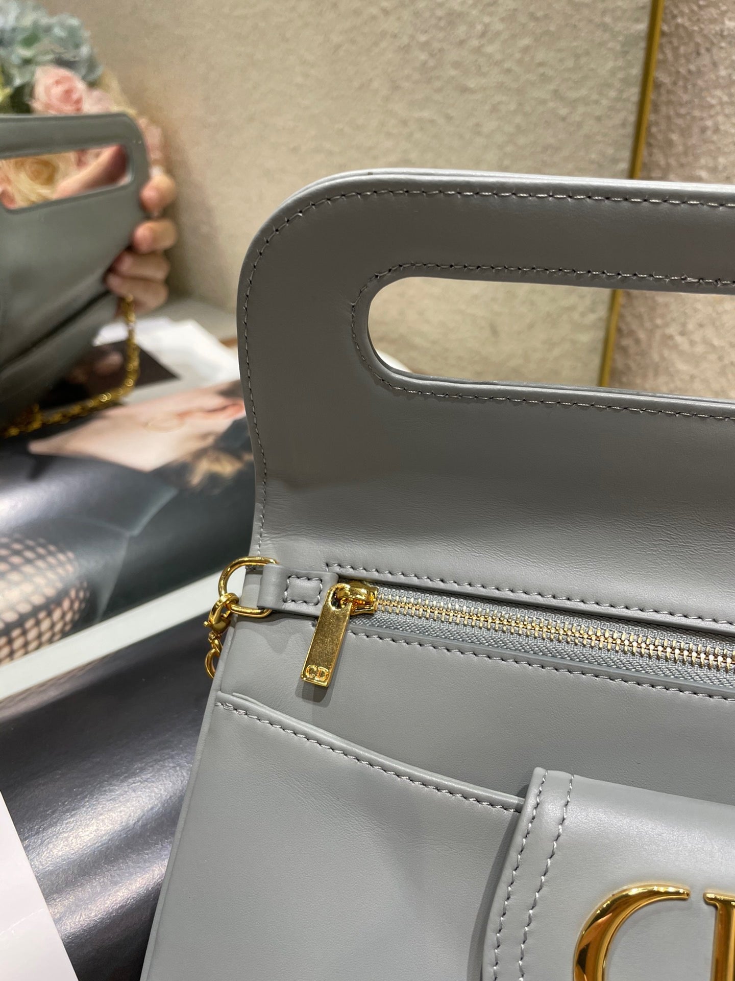 CD Diordouble Bag Blue Calfskin 336780