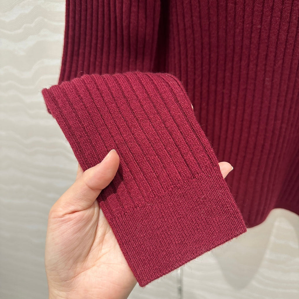Miu Miu Polo Collar Sweater Red Cashmere