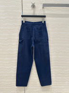 Miu Miu 25 Straight Pants Blue Cotton