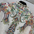 Zimmerman Midi Dress Beige Embroidered with Floral Patterns Cotton 226185