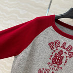 Prada 25 Sweatshirt Gray mix Red Wool Cashmere