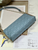 CD Dior Club Handbag Cloud Blue Lambskin 336789