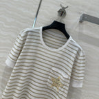 CD Short-sleeved T-shirt beige yellow Linen Viscose