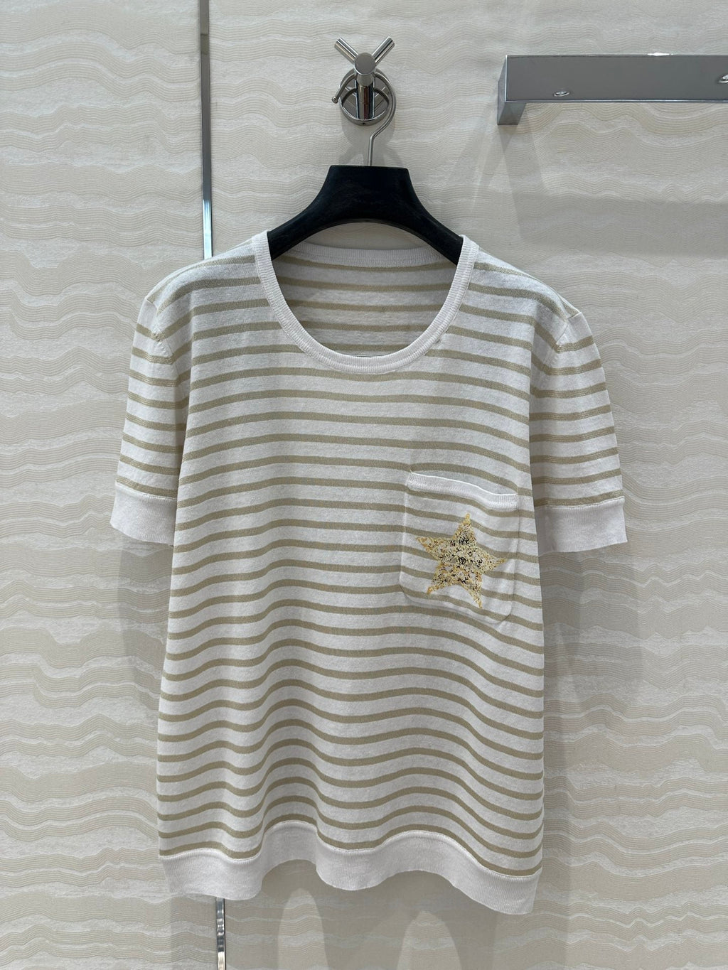 CD Short-sleeved T-shirt beige yellow Linen Viscose