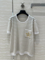 CD Short-sleeved T-shirt beige yellow Linen Viscose