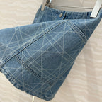 CD Short Skirt Retro Blue Cotton