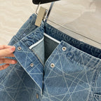 CD Short Skirt Retro Blue Cotton