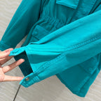 Prada 25 Hooded Jacket Blue-green Cotton