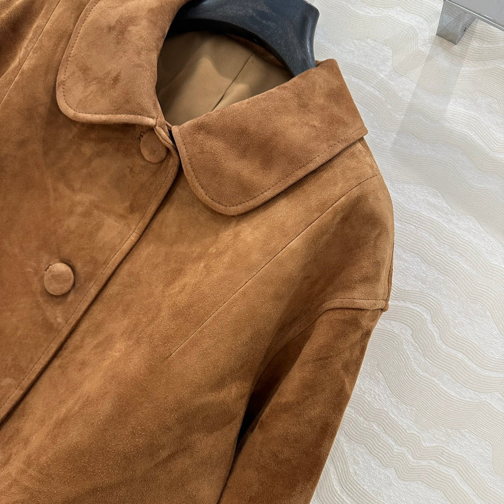 Prada 25 Jacket Brown Suede lambskin