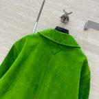 Prada 25 Jacket Green Suede lambskin
