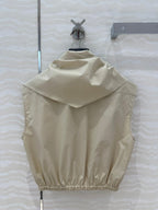Miu Miu 25 Bow Tie Vest Shirt beige Cotton