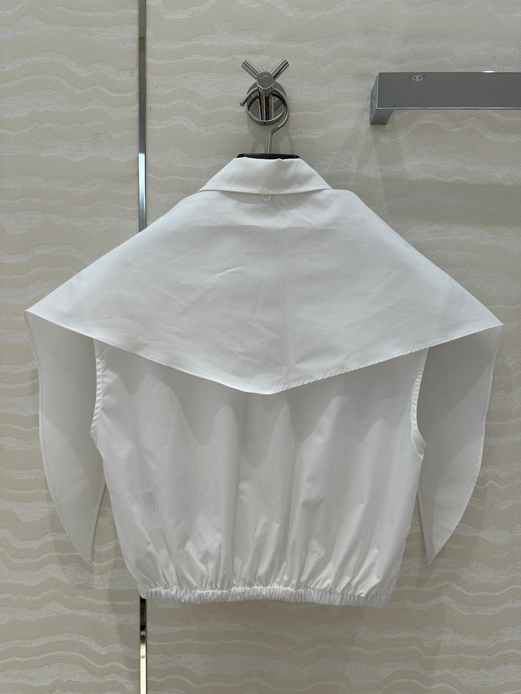 Miu Miu 25 Bow Tie Vest Shirt White Cotton