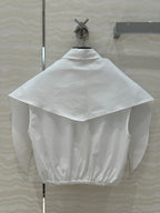 Miu Miu 25 Bow Tie Vest Shirt White Cotton