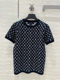 LV 25 T Shirt Black Cotton Cashmere