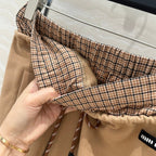 Miu Miu Fake Two-piece Pant Brown Cotton