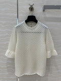 Celine 25 Hollow T-shirt White Wool