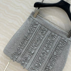 Miu Miu Lace Short Skirt Gray Cotton