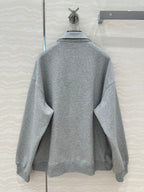 Miu Miu Lace Sweater Coat Gray Cotton