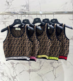 Fendi Knitted Camisole Vest Jacquard Fabric