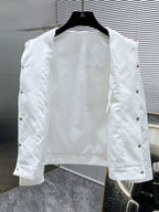 LV LAPEL JACKET WHITE EMBOSSED MONOGRAM 238807