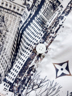 LV LONG-SLEEVED SHIRT WHITE COTTON ALLOVER MONOGRAM CITY WALK PRINT 238817