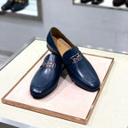 HM Men's Loafer Navy Blue Calfskin 539687