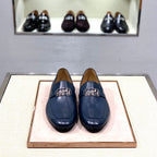 HM Men's Loafer Navy Blue Calfskin 539687