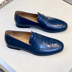 HM Men's Loafer Blue Calfskin 539702