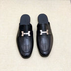 HM Men's Mule Black Calfskin 539720