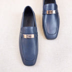 HM Men's Loafer Navy Blue Calfskin 539738