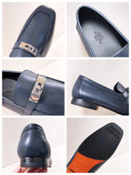 HM Men's Loafer Navy Blue Calfskin 539738