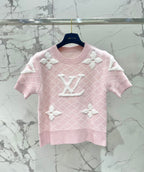 LV Flower T Shirt Pink  Polyamide Wool