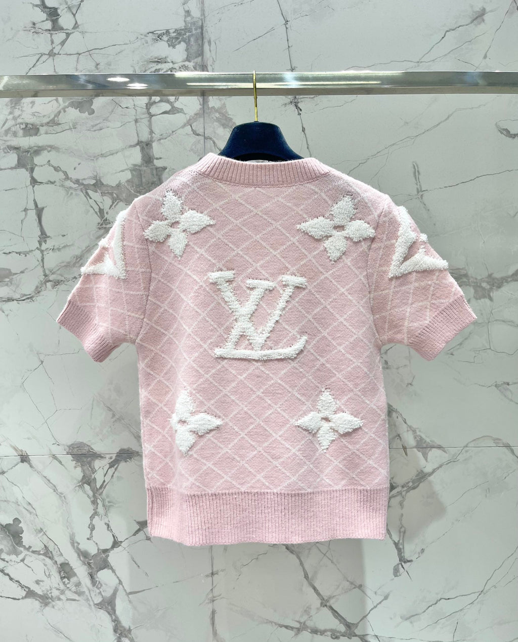 LV Flower T Shirt Pink  Polyamide Wool