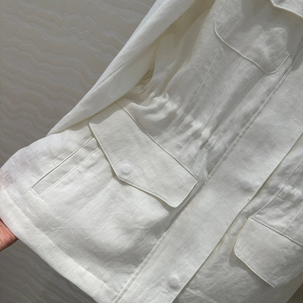 LP 25 Stand-up Collar Jacket White Linen 265165