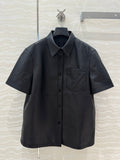 Prada Short-sleeved Jacket Black Lambskin