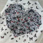 CD Butterfly Pattern denim Jacket White Cotton