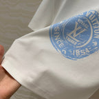 LV 25 MONOGRAM Print Logo Short T-Shirt White Blue Cotton