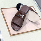HM Men's Slide Brown Cowhide 567148
